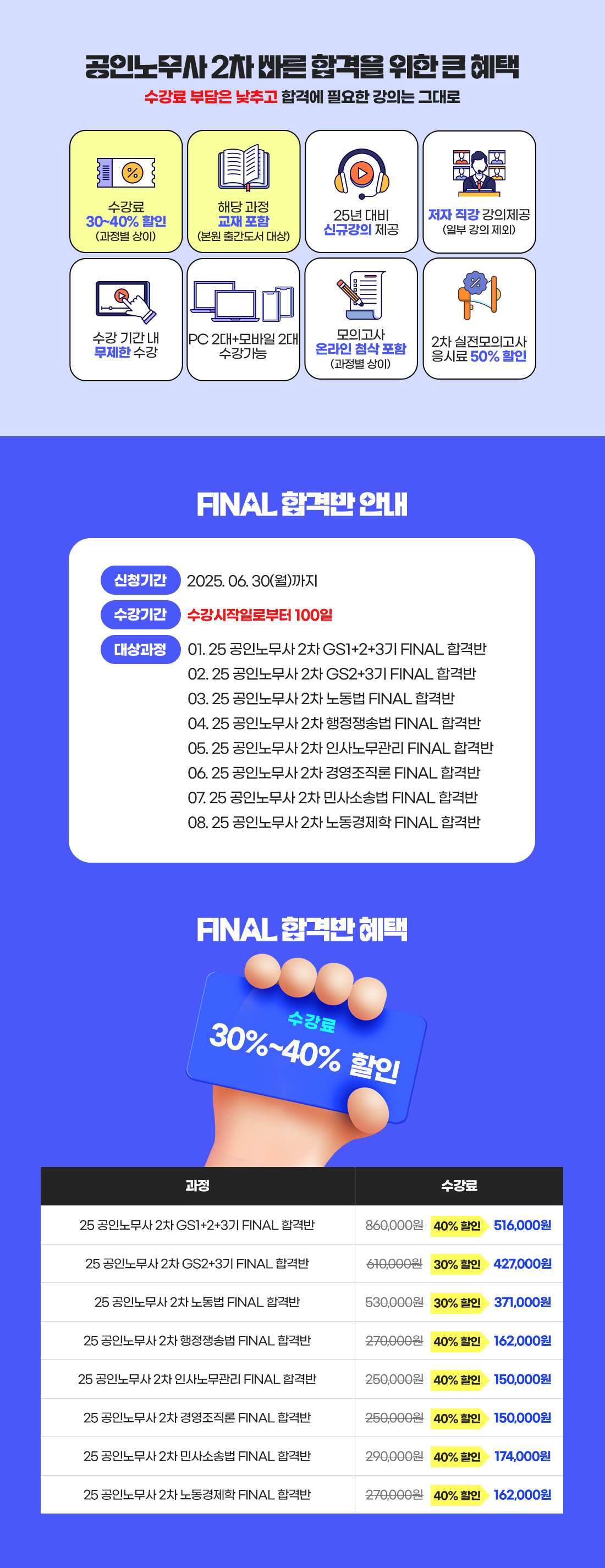2025 공인노무사 2차 FINAL 합격반