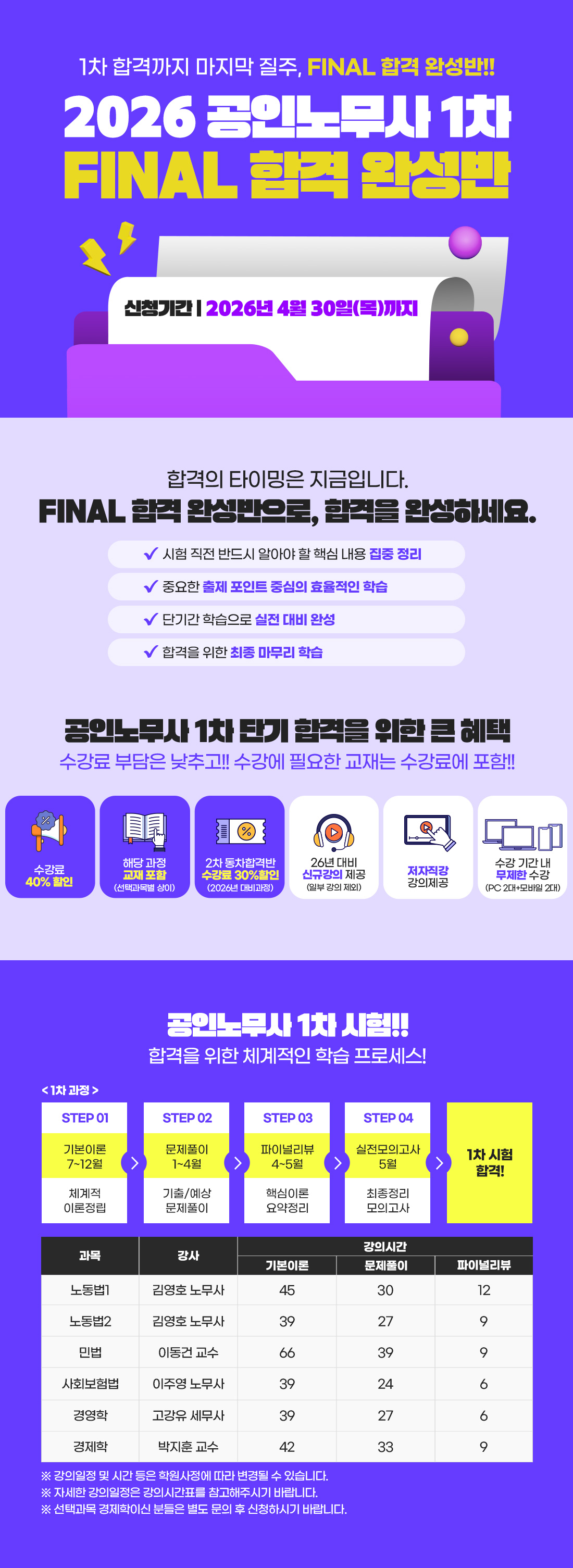 2026 공인노무사 1차 FINAL 합격반