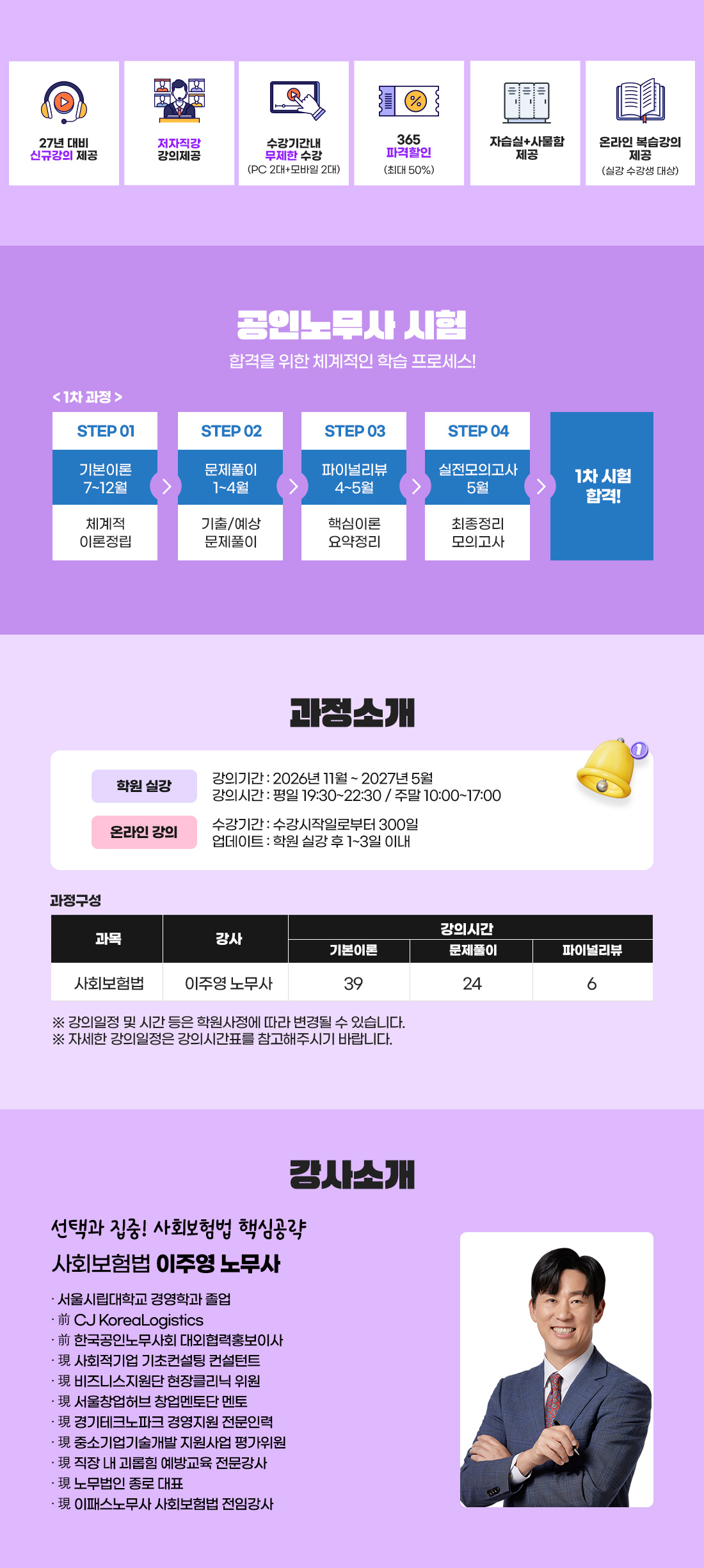 공인노무사 시험대비 사회보험법 종합반